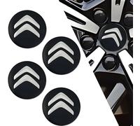 XIAOFEIDAFA 4 Pcs Wheel Centre Sticker Badge for Citroen C1 I 2008-2014, Cap Sticker Wheel Trims sticker ABS Material Car Hub Centre Cover Decorative Sticker,Black