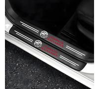 XIAOFEIDAFA 5Pcs Car Door Sill Protector for MG HS Trophy 2024 2025 2026 Carbon Fiber Leather Car Kick Plates Automobile Accessories Threshold Protection Sticker,Silver