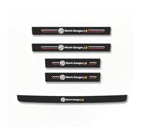 XIAOFEIDAFA 5Pcs Car Door Sill Protector for MG MG4 EV 2022 2023 Carbon Fiber Leather Car Kick Plates Automobile Accessories Threshold Protection Sticker,Multi-colored