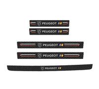 XIAOFEIDAFA 5Pcs Car Door Sill Protector for Peugeot 206 308 307 207 208 3008 407 508 Carbon Fiber Leather Car Kick Plates Automobile Accessories Threshold Protection Sticker,Multi-colored