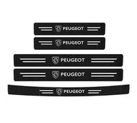 XIAOFEIDAFA 5Pcs Car Door Sill Protector for Peugeot 3008 GT Line 2019-2024 2025 Carbon Fiber Leather Car Kick Plates Automobile Accessories Threshold Protection Sticker,OneColor