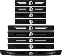 XIAOFEIDAFA 9Pcs Car Door Sill Protector for MG HS 1 ab 2018,Carbon Fiber Car Door Sill Protectors Strips Rear Bumper Protective Film Automobile Accessories,A