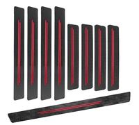 XIAOFEIDAFA 9Pcs Car Door Sill Strips for Kia Proceed 2007-Present, Carbon Fibre Trunk Door Sill Plate Protector Anti-Trampling Protection Decorative Strips,Red