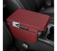 XIAOFEIDAFA Car Center Console Cover for Jeep Renegade 2014-2026, Microfiber Leather Car Armrest cover Cushion with 2 Storage Bags armrest Seat Box Cover Protector,Red