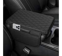 XIAOFEIDAFA Car Center Console Cover for Renault Megane 1995-2026, Microfiber Leather Car Armrest cover Cushion with 2 Storage Bags armrest Seat Box Cover Protector,Black