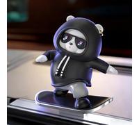 XIAOFEIDAFA Skateboard Bear Car Dashboard Ornament for Dacia Duster Logan Sandero 2 Mcv Sandero, Interactive Shaking Interior Decoration Sliding Bear Toy Aesthetic Auto Accessory,Black