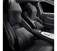 XIAOGUANGFADACAI 1 Set Car Headrest Lumbar Pillow for Honda 11th Generation Civic 2022, Neck Support Back Cushion Nappa Leather Slow Rebound Memory Foam Interior Soft,Black