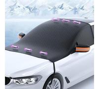 XIAOGUANGFADACAI Car Windshield Cover for Suzuki Vitara Brezza 2016-2020, with 6 Hidden Magnets and Side Wing Mirror Covers, Snow Ice Frost Sun UV Dust Water Resistent,Orange