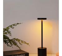 XIAOGUDONG Cordless LED Desk Lamp, Simple I-shaped Desk Lamp, USB Rechargeable, 3-tone Light, Retro Metal Feel, Suitable for Restaurants/bedrooms/outdoors/bars/cafés,black