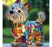 XIAOGUDONG Led Cat And Dog Series Art Night Light, Animal Style Resin Table Lamp, Art Coloured Animal Figurine, Vintage Animal Home Decor Resin Lamp, Fun Gift for Dog Lovers,2