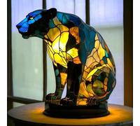 XIAOGUDONG Led Cat And Dog Series Art Night Light, Animal Style Resin Table Lamp, Art Coloured Animal Figurine, Vintage Animal Home Decor Resin Lamp, Fun Gift for Dog Lovers,12