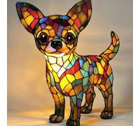 XIAOGUDONG Led Cat And Dog Series Art Night Light, Animal Style Resin Table Lamp, Art Coloured Animal Figurine, Vintage Animal Home Decor Resin Lamp, Fun Gift for Dog Lovers,28