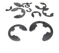 XIAOGYYE 10/50/100Pcs M1.2 M1.5 M2 M3/M3.5 M4 M5 M6 M7 M8 M10 Tom24 Black 65Mn Steel E Clip Circlip,Retaining Washer for Shaft Fastener/Color/M19 10Pcs