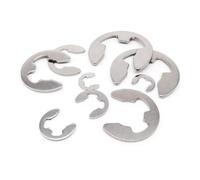 XIAOGYYE 10/50/100Pcs M1.2 M1.5 M2 M3/M3.5/M4/M5 M6 M7 M8 to M16 Ss 304,E Clip Circlip Retaining Washer for Shaft Fastener/M15 10Pcs