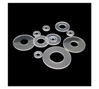 XIAOGYYE 100Pcs M1.6 M2 M2.5 M3/M4 M5 M6 M8 M10 M12 Soft Hard Plastic PVC Acrylic Clear,Transparent Insulation Flat Washer Plain Gasket Pad/Hard/M12*24 * 1Mm