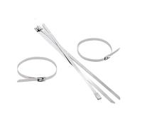 XIAOGYYE 10Pcs 12Mm 0.47 inch Exhaust Wrap Multi-Purpose Ss 304 Metal Cable Tie Banding Self-Locking Zip Ties/10Pcs/12 * 450Mm