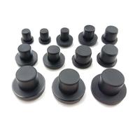 XIAOGYYE 10Pcs Mushroom Type Stoppers Silicrubber Solid Plug for Hole 7.5Mm-8.5Mm Round Tapered End Caps Holesing/Black/a 6Mm(0.236 Inch)