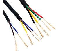 XIAOGYYE 1Pc 26 24 22 20Awg 2 3 4 5 6 10 8 12 14 16 Core PVC Sheathed Copper Wire Conductor Electric Rvv Cable Black Soft Sheathed Wire/4 Cores/0.30Mm 22Awg