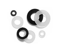 XIAOGYYE 25/50/100Pcs White Black Nylon Plastic Flat Washer Plane Spacer Insulation Seals Gasket M2/M2.5/M3/M4 M5 M6 M8 M10 M12 M14 M16 M18 M20)/Black/M10*16 * 1 (50Pcs)