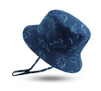 XIAOHAWANG Baby Boy Sun Hat Infant Toddler Dinosaur Bucket Hats Summer Baby Boys Beach Caps (Navy Dinosaur, 52cm(2-4Y))