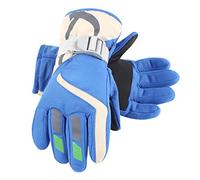 XIAOHAWANG Winter Boys Girls Ski Gloves Kids Warm Waterproof Mittens Fleece Snowboard Gloves for Children (Blue, M)