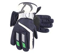 XIAOHAWANG Winter Boys Girls Ski Gloves Kids Warm Waterproof Mittens Fleece Snowboard Gloves for Children (Navy, L)