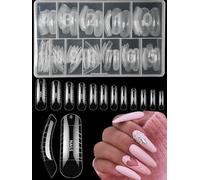 XIAOHEBAN 120 Pieces Dual Nail Forms Ovals, 12 Sizes Dual Tips Nail Extension Extension, Polygel Tips Nail Gel Shapes Nail Shape for Polygel Extension, for Nail Art DIY at Home