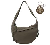 Xiaoheitutu Quantifyn Crossbody Bag, Women's Plain Color Nylon Hobo Bag with Adjustable Strap, Lightweight Crescent Purse (Green)