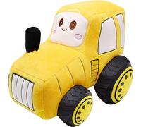 XIAOHONG Car Plush Tractor Stuffed Cushion Truck Toy Super Cute Blaze Car Plush Pillow - Soft Monster trucks Plush Toy for Little Boys, Girls, Babies and Toddlers - Great Gift (Yellow)