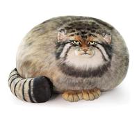 XIAOHONG Chubby Steppe Cat Pillow, 18'' Pallas Cat Plush Pillow, Cute Steppe Cat Stuffed Animal Soft Plushie, Kitten Plush Throw Pillow Doll Big Plush Toy Gift for Girls Boys Girlfriend