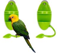 Xiaohui887 2Pcs Bird Feeding Cup Rack Plastic Cuttlebone Holder Bird Feeding Fruit Cage Accessories Parrot Standing Gnawing