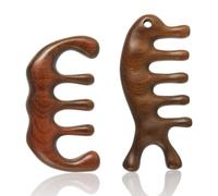 Xiaohui887 2pcs Scalp Massager Combs, Anti-Static Natural Wooden Wide Tooth Comb Sandalwood Scalp Massage Gua Sha Head Massage Comb Tool for Hair Growth for Women Gift