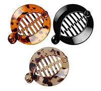 Xiaohui887 3-piece set of resin banana hair combs, fishtail hair clips, side combs, and round ponytail clips suitable for women and girls' hair accessories.