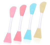 Xiaohui887 4 Pieces Silicone Face Mask Brush Set with Double Sided Mask Spatula and Mud Mask Applicator, Suitable for Sleep Masks and Body Lotions