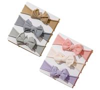 Xiaohui887 6-piece set of baby girl headbands, soft nylon headbands, baby bow ties, suitable for newborns and infants