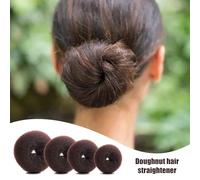 Xiaohui887 Hair Bun Maker Set, 4 Pcs Brown Hair Buns for Women Hair Donuts for Buns, 5 Pcs Elastic Hair Bands, 20 Pcs Hair Pins, Donut Buns for Hair Bun Donuts for Hair, Bun Makers for Women's Hair