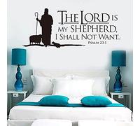 XIAOHUKK Psalm 23 Wall Decal Quote The Lord is My Shepherd Sticker Bible Verse Home Decor Christian Bedroom Living Room Decoration