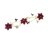 Xiaojikuaipao Bridal Red Rose Flower Crystal Headband | Elegant Pearls Wedding Hair Jewelry | Great for Special Occasions | Gold Plated Hair Accessory | Crystal Hairband for Proms, Engagements,