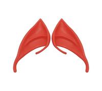 Xiaojikuaipao Halloween Elf Pointed Prosthetic Ear Cosplay Fairy Goblin Soft Pointed Ears - Live Broadcast Props for Vampire Pixie Fancy Dress - Increase Your Charm - Red 10cm