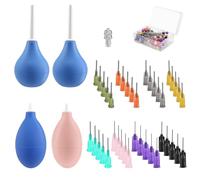 XIAOJUN 4 Sets Slip Trailer Bottle for Pottery Glaze Precision Tip Applicator Bottle Slip Trailing Bottles for Clay with 40 Pcs Needles of Various Sizes