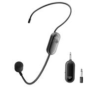 XIAOKOA Wireless Microphone Headset, 2.4 GHz Wireless Microphone, USB-C Charging Wireless Microphone System, 30 m Wireless Transmission, for Teaching, Travel Guide, Yoga, Fitness, Conferences