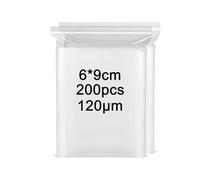 XiaoLidm 200 Pcs Strong Resealable Zip Lock Bags, Small Plastic Bags Sealable, Self Seal Bags, 6 x 9 cm Small Ziplock Bags, Baggies for Sweet Bags, Jewellery and Coins (2.36 x 3.54 Inch)