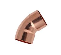 Xiaolin 1PC Copper End Feed Solder 45 Degree Elbow Fitting Coupler for Air Condition Inner Dia 1/4" 3/8" 1/2" 3/4" 1" -28mm(ID 22mm Wall 1.2mm)