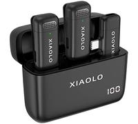 XIAOLO Wireless Lavalier Microphone for Android phone with Charging Case 10H,Noise Cancelling Lapel Mic for Clear Audio Recording Vlog,YouTube,Interview,3 level noise reduction (Black-Android)