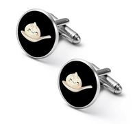 Xiaolongbao Chinese Dim Sum Bun Shirt Cufflinks Round Cuff Links for Business Wedding Party Father's Day Gift 2.0cm