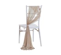XIAOLZSL Chair Sashes 12pcs Chair Sashes for Wedding Chiffon Chair Covers Wedding Decoration for Ceremony Party Banquet(Light brown)