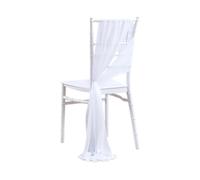 XIAOLZSL Chair Sashes 12pcs Chair Sashes for Wedding Chiffon Chair Covers Wedding Decoration for Ceremony Party Banquet(White)