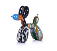 XIAOMAGG Balloon Dog Statue,Home Decor Modern Art Funky Statues for Coffee Table and Kitchen Figurines Living Room Trendy Color Scheme Room Decor Aesthetic (Graffiti-E, 6.6 * 6.6 * 2.8 inch)