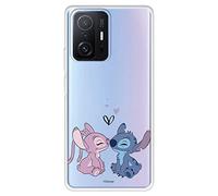 Xiaomi 11T Case - Xiaomi 11T Pro Official Lilo & Stitch Angel & Stitch Kiss Transparent to Protect Your Mobile Phone Case for Xiaomi Flexible Silicone with Official Disney License