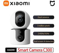 Xiaomi C300 Smart Camera Dual Lens PTZ 360° AI Detection 3 Million pixels Full Color Night Vision WiFi 6 Home Security Mi Home add US adapter